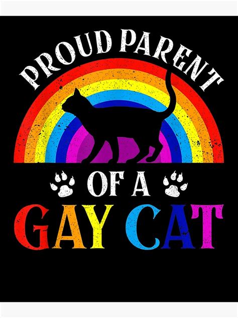 Lámina fotográfica Orgulloso padre de un gato gay Color del arco iris Regalo del mes del