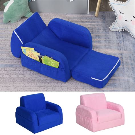 2 In 1 Kids Sofa Armchair Chair Fold Out Flip Open Baby Bed Couch Toddler Sofa | eBay