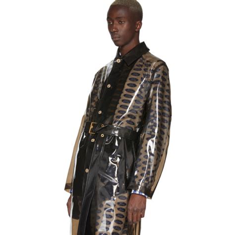 Versace Transparent Black Pvc Trench Coat 1148 Ssense Lookastic