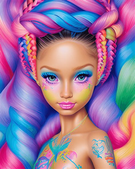 D Wet Paint Tan Skinned Latina Mermaid Barbie Style Creative Fabrica