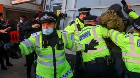 Police Arrest 16 At Clapham Common Anti Lockdown Protest Bbc News