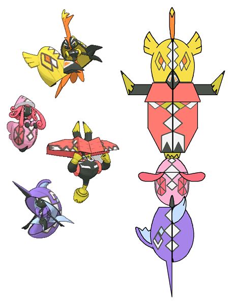 The Tapus Formed As A Totem Pole Pokemon Alola Pokemon Drawings