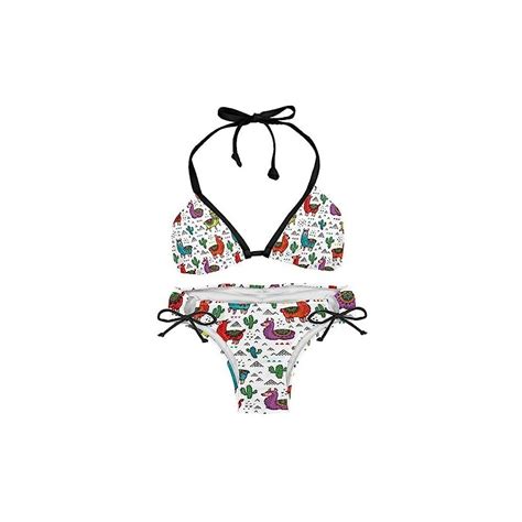 Suojapuku Bikini Da Donna Costume Da Bagno A Due Pezzi Pianta Di Alpaca Cartone Animato Senza