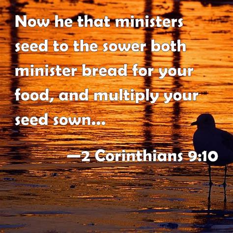 2 Corinthians 910 Now He That Ministers Seed To The Sower Both