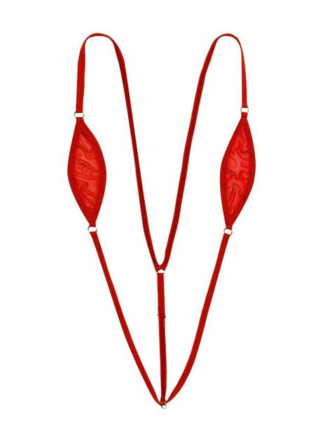Yoojia Womens One Piece Sheer Strappy Y Back Mini Micro Bikini Sling Shot Lingerie Suspender