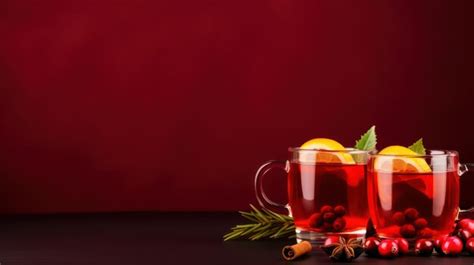 Premium AI Image Delicious Cranberry Hot Toddy With Copy Space AI Generated