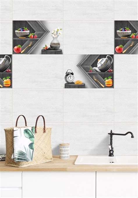 Polished Ceramic Modular Kitchen Wall Tiles Size 4x8 Feet 1200x2400