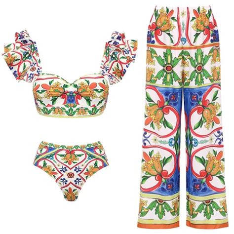 Bikini Retro Estampado Para Mujer Traje De Ba O De Dos Piezas Traje De Ba O