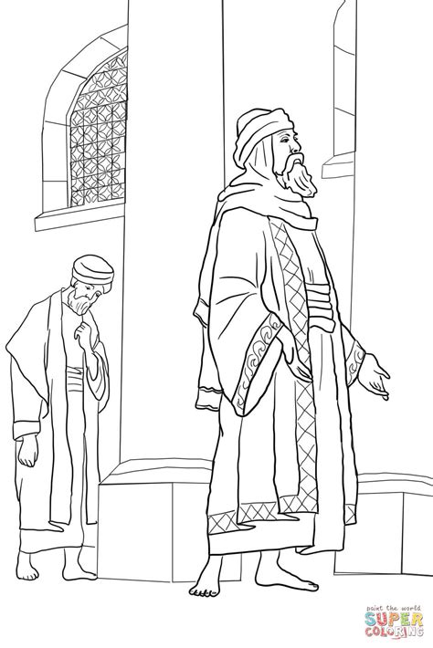 Pharisee And Tax Collector Coloring Page Team Coloring