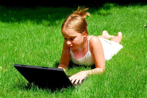 Girl Computer Stock Image Image Of Children Computer 1394815