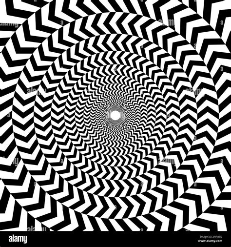 Radial Optical Illusion Background Black And White Abstract Surface In