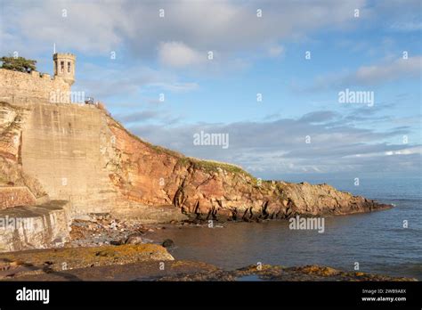 Coastline Of The Firth Of Forth And Crail Castle Lookout Tower At Crail
