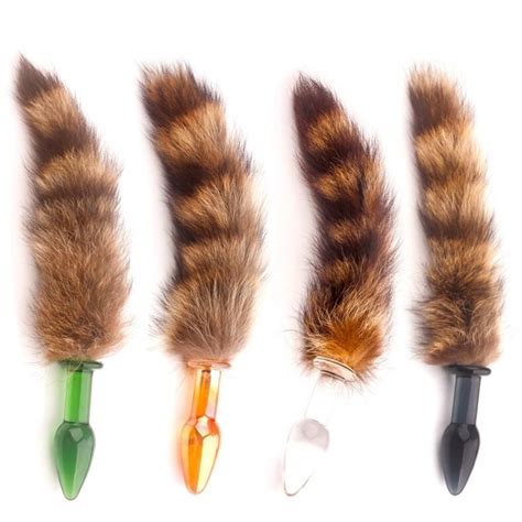 Glass Racoon Tail Glass Anal Butt Plug