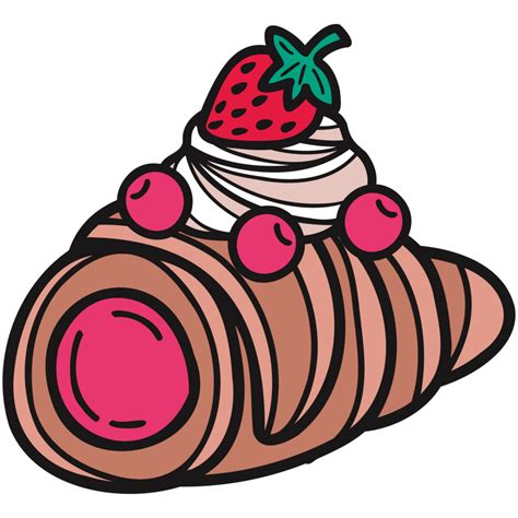 Isolate Strawberry Cream Roll 25866808 Png