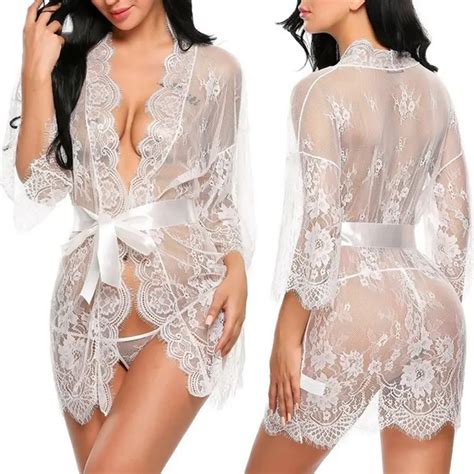 Plus Size Lingerie For Curvy Women Piece Sleepwear With Lace Sexy Robe Lingerie Sets For Women