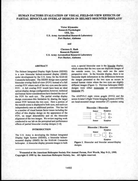 Human Factors Evaluation Of Visual Field Of View Effects Of Partial