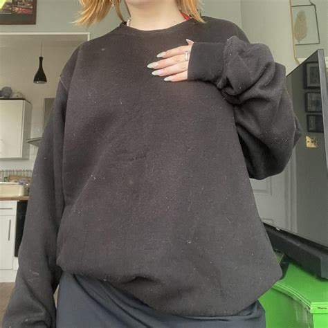Plain Black Jumper Depop