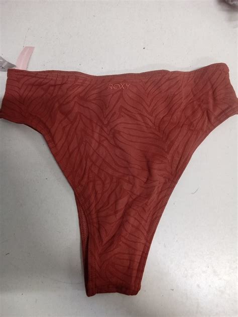 ROXY Wild Babe Bikini Bottom Sz S Zebra Jacquard Mid Mid High Waist 5B4B EBay
