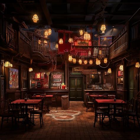 Premium Ai Image Illustration Of A Restaurant With A Performance