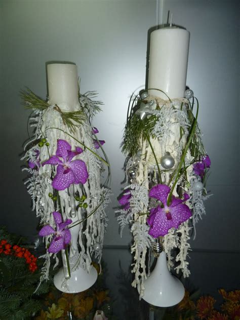 New Year's Candle with Live Flowers