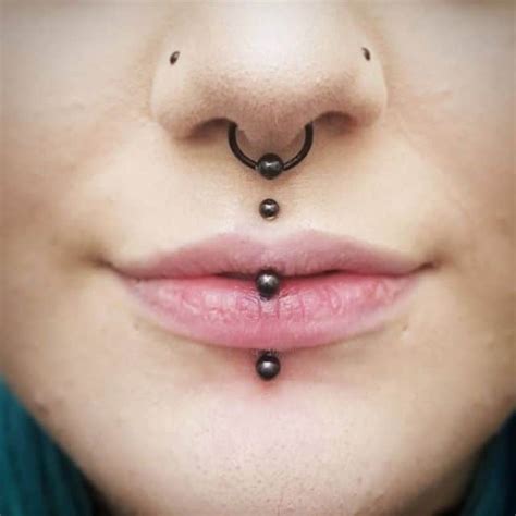 All The Piercings And Body Mods Vertical Labret Philtrum And Septum