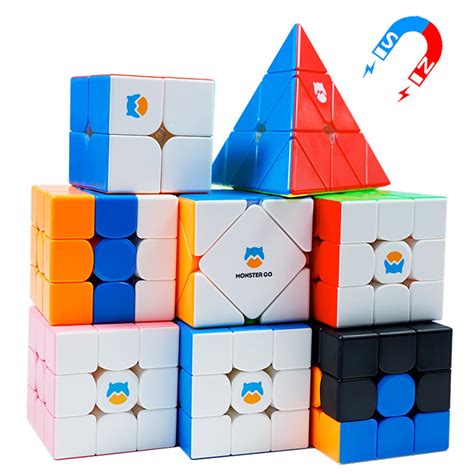 GAN Monster Go Cube 3x3 2x2 Skewb Pyraminx Mirror UT 3 Color Speed Cube ...