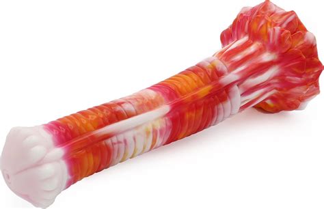 Kiotos Monstar Dildo Beast Paardenlul X Cm Tie Dye Oranje Wit Rood Bol