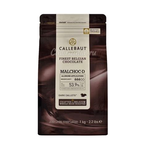 Шоколад Callebaut без сахара тёмный 539 калорийность полезные
