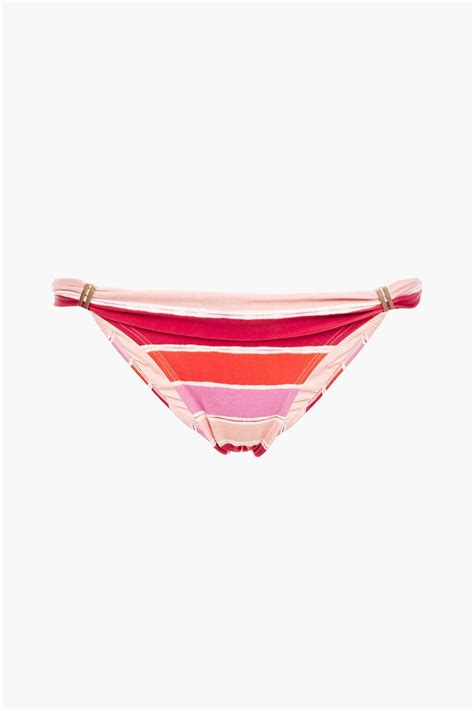 VIX PAULA HERMANNY Eva Bia Gathered Striped Low Rise Bikini Briefs