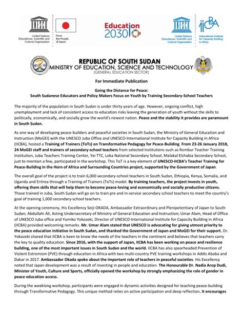 Going the Distance for Peace: South Sudanese Educators and Policy