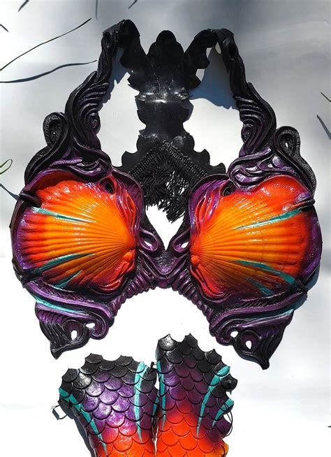 Bustier Silicone Bikini Top Mermaid Wrist Strap Seashell And