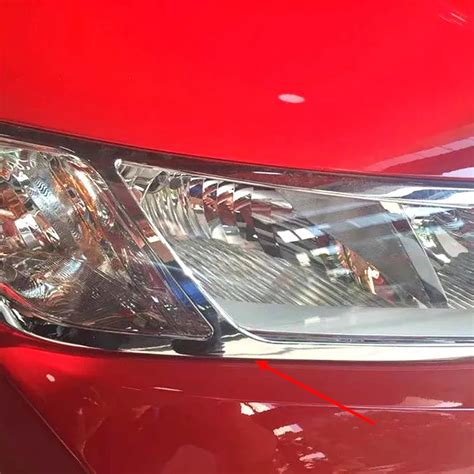 For Honda City 2014 17 Abs Chrome Headlight Shade Cover Lamps Cover