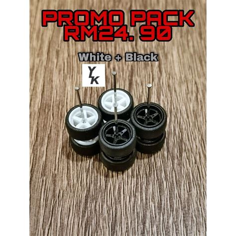 1 64 Tayar Getah Rim 2 Set Of 5 Spoke White Black Oem Rubber Wheels Hot Wheels Shopee
