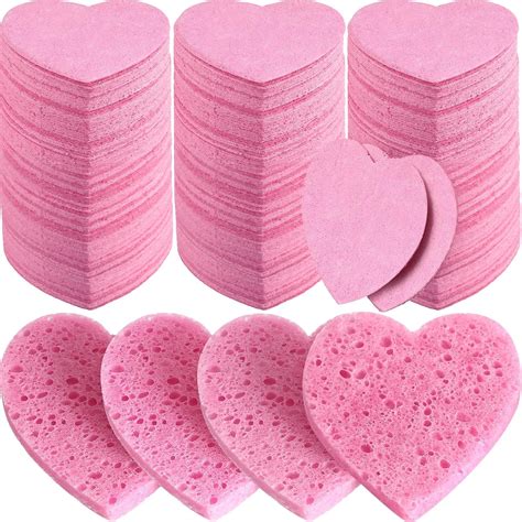 Amazon Dandat Count Compressed Facial Sponges Heart Shape