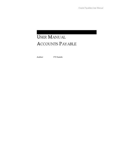Payables User Manual Pdf Accounts Payable Invoice