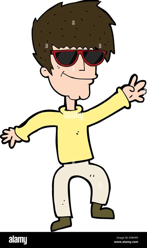 Cartoon Waving Cool Guy Stock Vector Image And Art Alamy