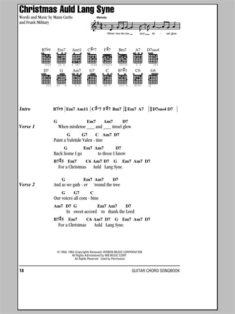 Christmas Auld Lang Syne By Bobby Darin Sheet Music For Guitar Chords Lyrics At Sheet Music Direct