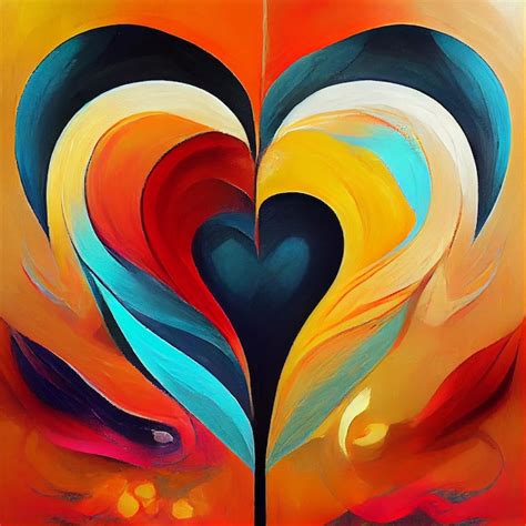 Premium Photo Abstract Art Painting Of Love And Heart Shape For