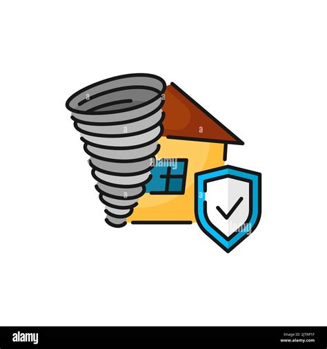 Private Property Insurance From Natural Disaster Tornado Isolated Color