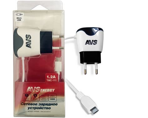 Купить оптом Сетевое зарядное устройство AVS с micro USB TMC-111 (1,2А)