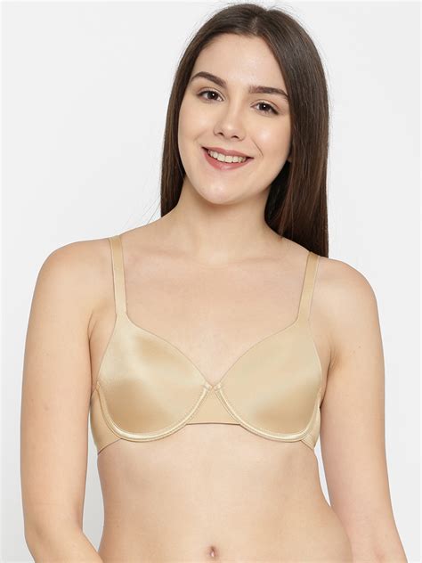 Buy Enamor Nude Coloured Solid Underwired Lightly Padded Everyday Bra F076 Bra For Women