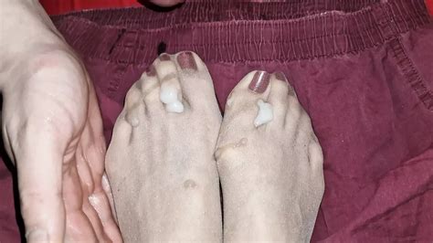 Cum On Nylon Feet Cumshot Cumshot Porn Feat Wife S Nylon Xhamster
