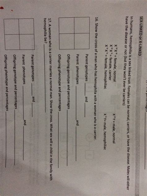 Solved SEX LINKED Or X LINKED In Humans Hemophilia Is A Sex Chegg
