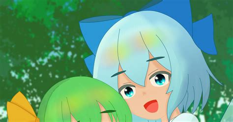 Touhou Project Doodle Cirno Cirno And Dai Hug Pixiv