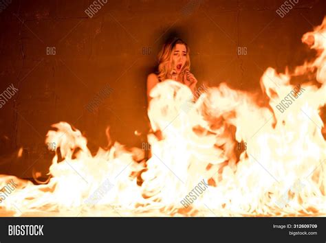 Nude Woman Open Fire Image Photo Free Trial Bigstock