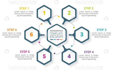 6 Steps Business Process Infographic Template Design Vector Illustration Download Graphics