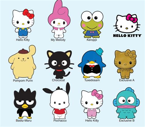 Hello Kitty 3D Figural Foam Bag Clip Hello Kitty Friends Mystery Box 24 ...