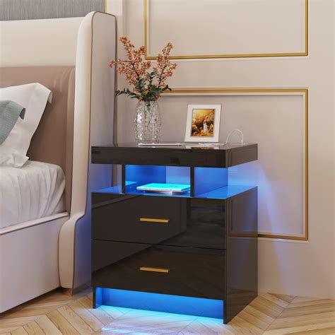 Amazon HNEBC Auto LED Nightstand With 2 USB Ports Wireless