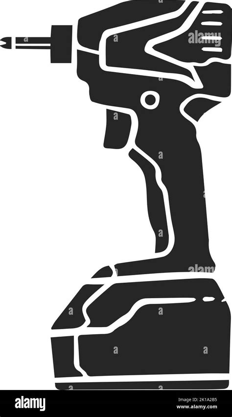 Cordless Electric Drill Woodworking Tool Vector Illustration Stock