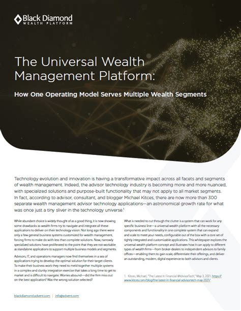 The Universal Wealth Management Platform